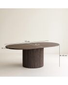 Table basse ovaleeffet bois sierra naturel - 110x60x40 cm