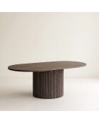 Table basse ovaleeffet bois sierra naturel - 110x60x40 cm