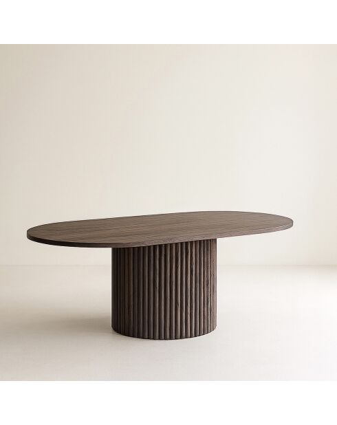 Table basse ovaleeffet bois sierra naturel - 110x60x40 cm