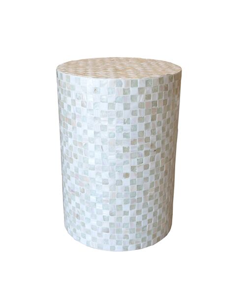 Meuble d'appoint  en coquille de capiz zina vert - D.35x50 cm