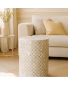 Meuble d'appoint  en coquille de capiz zina vert - D.35x50 cm
