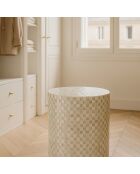 Meuble d'appoint  en coquille de capiz zina vert - D.35x50 cm