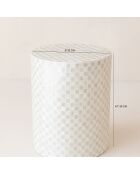 Meuble d'appoint  en coquille de capiz zina vert - D.35x50 cm