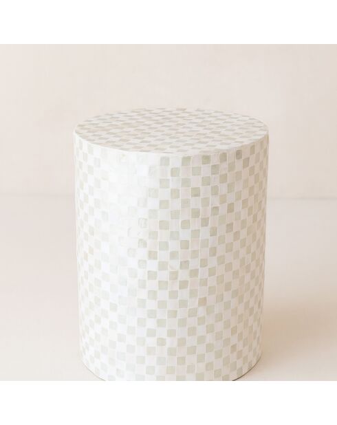 Meuble d'appoint  en coquille de capiz zina vert - D.35x50 cm