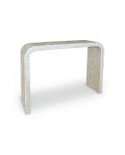 Console en coquille de capiz  fait main zina verte - 115x30x77 cm