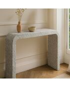 Console en coquille de capiz  fait main zina verte - 115x30x77 cm
