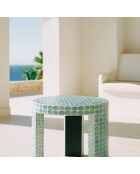 Meuble d'appoint en coquilles de capiz solna bleu - 50x50x40 cm