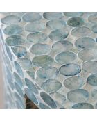 Meuble d'appoint en coquilles de capiz solna bleu - 50x50x40 cm
