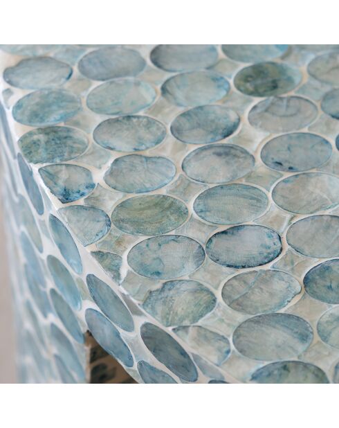 Meuble d'appoint en coquilles de capiz solna bleu - 50x50x40 cm