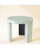 Meuble d'appoint en coquilles de capiz solna bleu - 50x50x40 cm