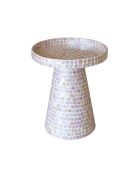 Meuble d'appoint en coquille de capiz elora rose - 40x40x48 cm