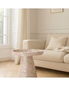 Meuble d'appoint en coquille de capiz elora rose - 40x40x48 cm