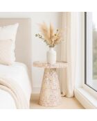 Meuble d'appoint en coquille de capiz elora rose - 40x40x48 cm