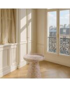Meuble d'appoint en coquille de capiz elora rose - 40x40x48 cm