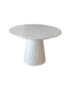 Table basse ronde en coquille de  capiz zina verte - 58x58x40 cm