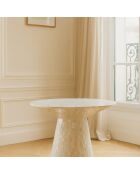 Table basse ronde en coquille de  capiz zina verte - 58x58x40 cm