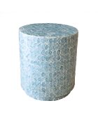 Meuble d'appoint en coquille de capiz solna bleu - D.35x40 cm