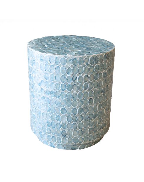 Meuble d'appoint en coquille de capiz solna bleu - D.35x40 cm
