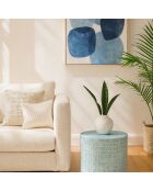 Meuble d'appoint en coquille de capiz solna bleu - D.35x40 cm