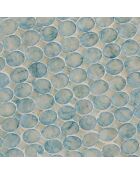 Meuble d'appoint en coquille de capiz solna bleu - D.35x40 cm