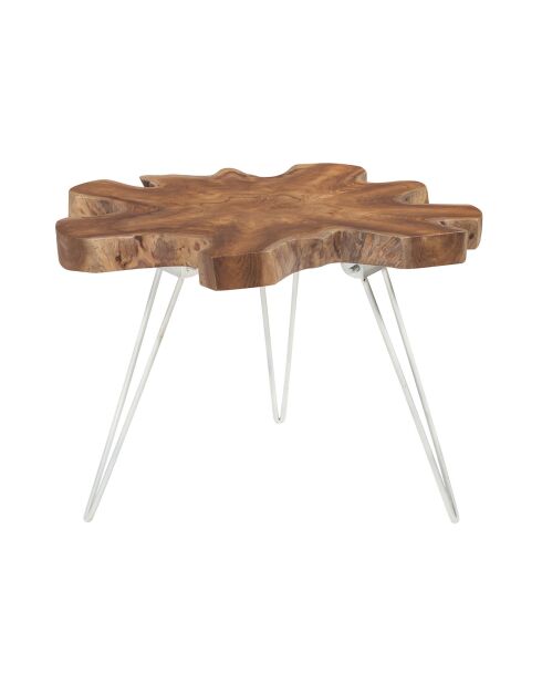 Table d'appoint en teck  kuta blanc/bois de teck - 70x60x46 cm