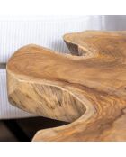 Table d'appoint en teck  kuta blanc/bois de teck - 70x60x46 cm