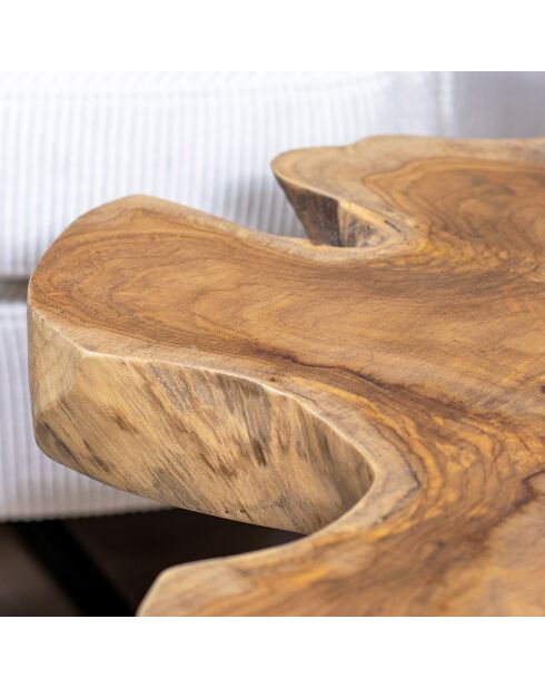 Table d'appoint en teck  kuta blanc/bois de teck - 70x60x46 cm