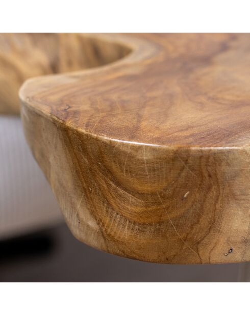 Table d'appoint en teck  kuta blanc/bois de teck - 70x60x46 cm