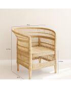 Fauteuil Rotin Zomba naturel - 76x50x82 cm