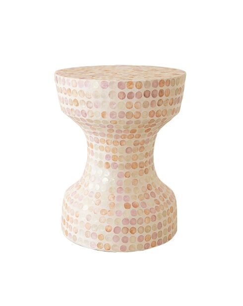 Meuble d'appoint en coquille de capiz elora rose - 35x35x45 cm