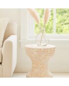 Meuble d'appoint en coquille de capiz elora rose - 35x35x45 cm