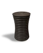 Tabouret en bois d'acacia brulé madi noir - D.30x45 cm