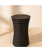 Tabouret en bois d'acacia brulé madi noir - D.30x45 cm