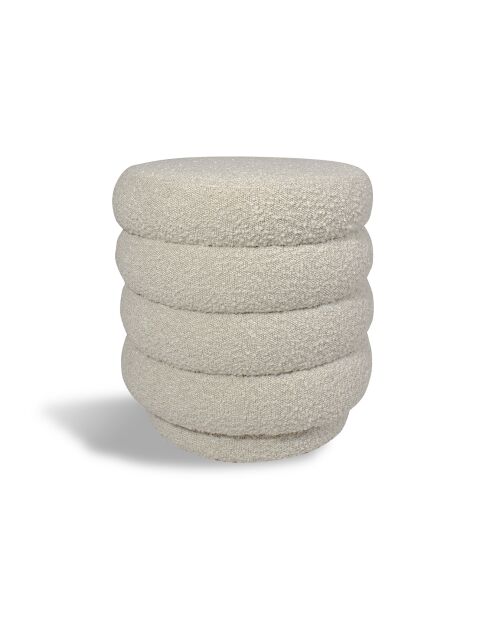 Pouf pivotant en Bouclette Linus beige - 44.5x44.5x45 cm