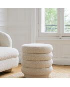 Pouf pivotant en Bouclette Linus beige - 44.5x44.5x45 cm