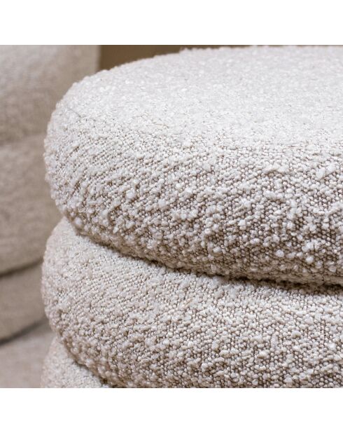 Pouf pivotant en Bouclette Linus beige - 44.5x44.5x45 cm