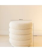Pouf pivotant en Bouclette Linus beige - 44.5x44.5x45 cm