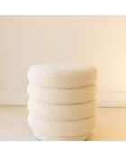 Pouf pivotant en Bouclette Linus beige - 44.5x44.5x45 cm