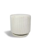 Pouf pivotant en Velours cotelé Casper écru - 40x40x39 cm