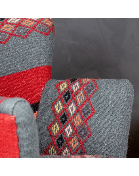 Fauteuil en kilim brodé à la main inca multicolore - 68x77.5x70 cm