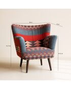 Fauteuil en kilim brodé à la main inca multicolore - 68x77.5x70 cm