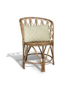 Fauteuil en rotin tressé à la main avec un coussin katavi naturel - 56x54x77 cm
