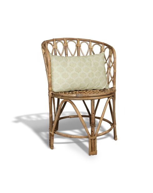 Fauteuil en rotin tressé à la main avec un coussin katavi naturel - 56x54x77 cm