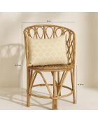 Fauteuil en rotin tressé à la main avec un coussin katavi naturel - 56x54x77 cm
