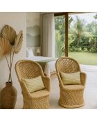 2 fauteuils en bambou avec 2 coussins zamzebe naturel - 70x68x110 cm