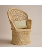 2 fauteuils en bambou avec 2 coussins zamzebe naturel - 70x68x110 cm