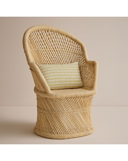 2 fauteuils en bambou avec 2 coussins zamzebe naturel - 70x68x110 cm