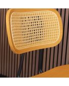 2 Chaises de bar en Rotin Nosara naturel/noir - 45x50x99 cm