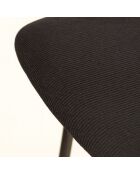 2 Chaises de bar en Rotin & Velours cotelé Nosara noires - 45x50x99 cm