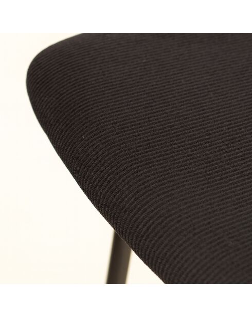2 Chaises de bar en Rotin & Velours cotelé Nosara noires - 45x50x99 cm